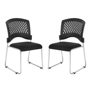 OSP Home Furnishings Visitor's Pro-line Ii Stacking Chair 2-pack with Chrome Sled Base for Office Spaces 8455C2-30