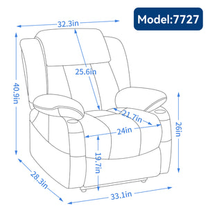 English Elm Dual Motor Power Lift Recliner with Massage Heat and Leatherair Upholstery for Living Room W3224P290208