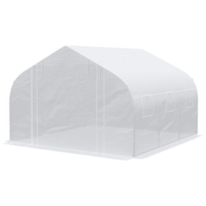 English Elm Outsunny Large Tunnel Walk-in Greenhouse Steel Frame with Mesh Ventilation Panels W2225P217787