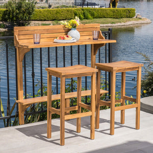 Christopher Knight Home® Noble House Wood Balcony Bar Set