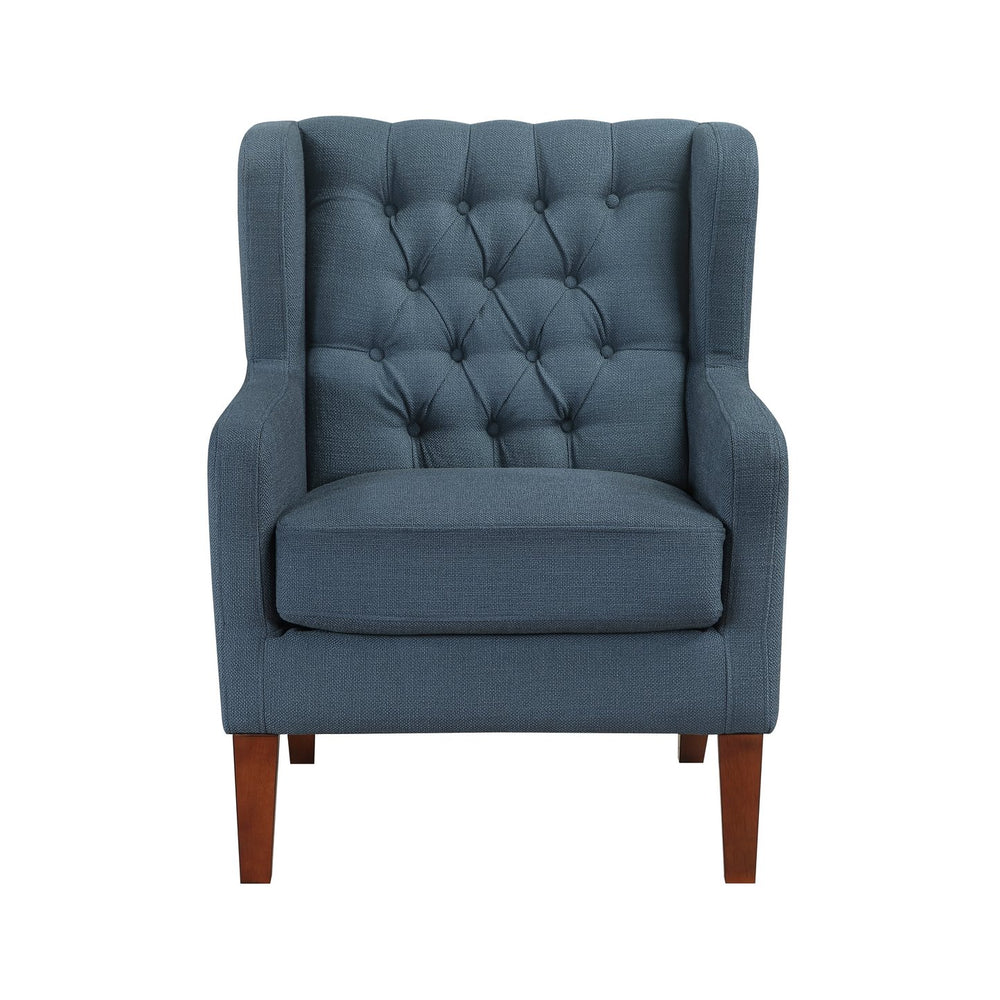 English Elm Classic Wingback Button-tufted Accent Chair Plush Foam Seat Solid Wood Legs Formal Style B011P419468