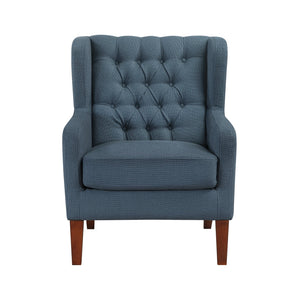 English Elm Classic Wingback Button-tufted Accent Chair Plush Foam Seat Solid Wood Legs Formal Style B011P419468