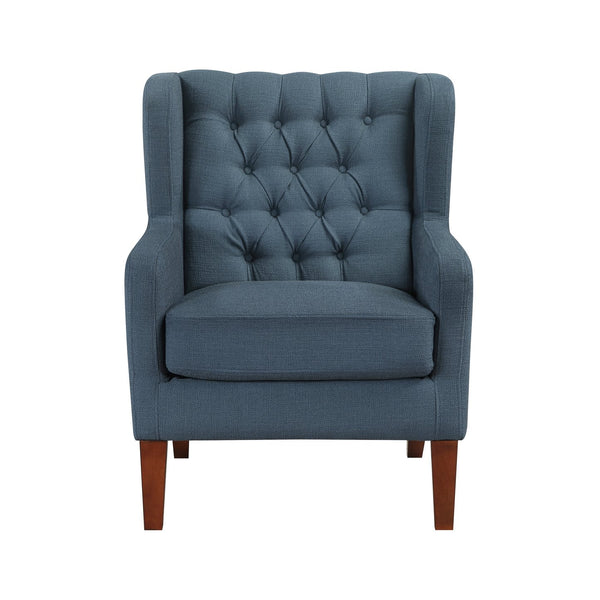 English Elm Classic Wingback Button-tufted Accent Chair Plush Foam Seat Solid Wood Legs Formal Style B011P419468