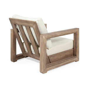 English Elm Christopher Knight Home® - WESTCHESTER Acacia Wood Floor Club Chair Brown — Slatted Back & Seat, Durable Outdoor Patio Seating 67306.00BBGE