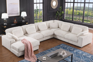 English Elm Elodie Corduroy Modular Sectional Sofa with Left Chaise for Spacious Living Rooms B2749S00262