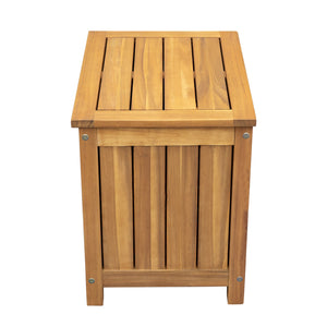 English Elm Christopher Knight Home® - Portside Teak 30-Gallon Wood Deck Box — Solid Acacia, Weather & UV-Resistant Storage Bench with Lid Supports N775P251111T