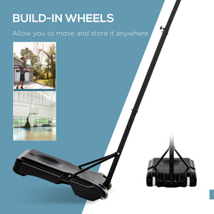 English Elm Soozier Adjustable Basketball Hoop System with Shatterproof Backboard and Rolling Base W2225P229430