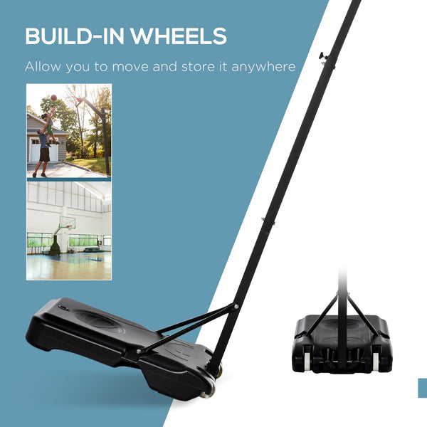 English Elm Soozier Adjustable Basketball Hoop System with Shatterproof Backboard and Rolling Base W2225P229430