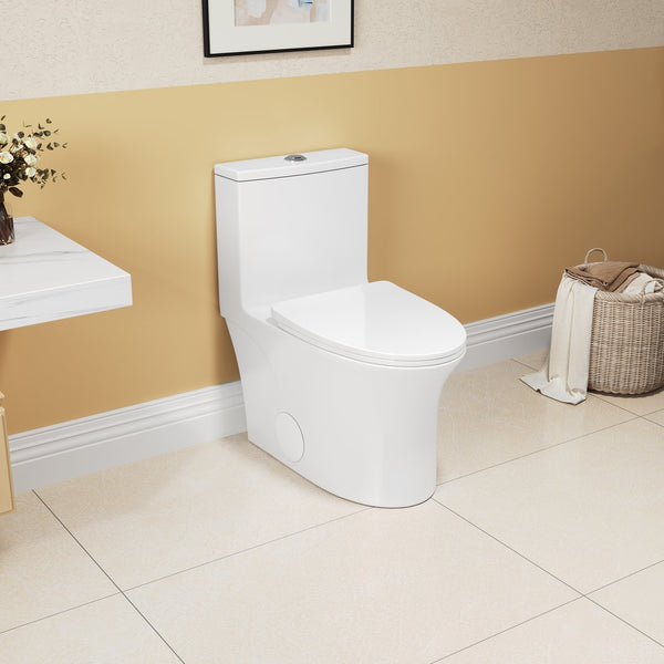 English Elm 1.1/1.6 Gpf Elongated One-piece Toilet Skirted Ceramic Comfort Height Watersense B2724P246933