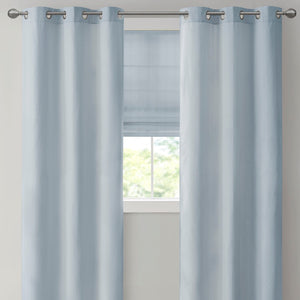 English Elm Basketweave Roman Shade with Thermal Foam Backing for Energy Efficiency, Cordless Easy Operation and Privacy Blue 11.42 L x 5.38 W x 7.48 H B035129724