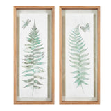 Linden Farm House Fern 2-piece Framed Glass Wall Art Set