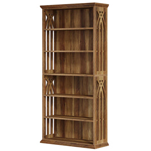 English Elm Display Cabinet Wall Mounted 5 Tier Glass Door Shelving for Collectibles Matte Black T3971P446981