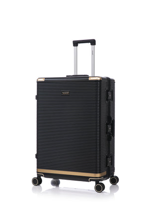 English Elm Luggage Set 3 Piece Polycarbonate Aluminum Frame Hard Shell Travel Suitcases with Lock Black T3292P361538