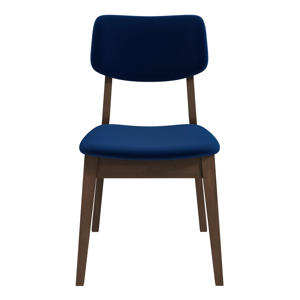 English Elm Carlos Mid-century Velvet Dining Chairs Split Back Wood Legs Set of Two B183P231032