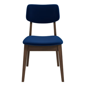 English Elm Carlos Mid-century Velvet Dining Chairs Split Back Wood Legs Set of Two B183P231032