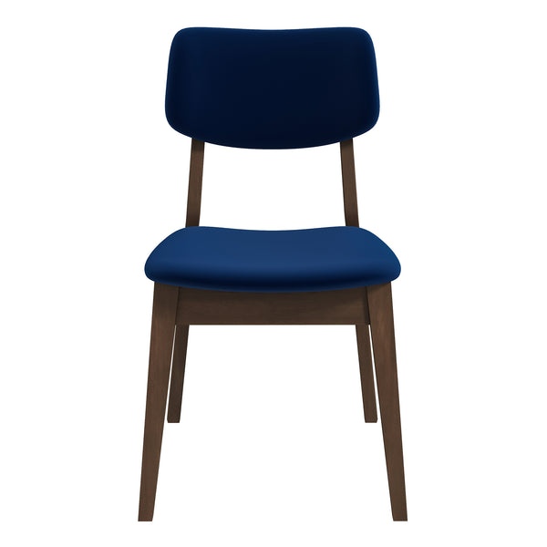 English Elm Carlos Mid-century Velvet Dining Chairs Split Back Wood Legs Set of Two B183P231032