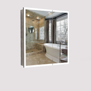 English Elm Led Lighted Medicine Cabinet With Anti-Fog Mirror, 3 Color Temp, Recessed Or Wall Mount Design W3735P377046