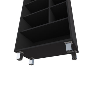 English Elm Bookcase Midway Black Engineered Wood – Versatile Multi-Shelf Office Storage, Durable Modern Design B092P245912