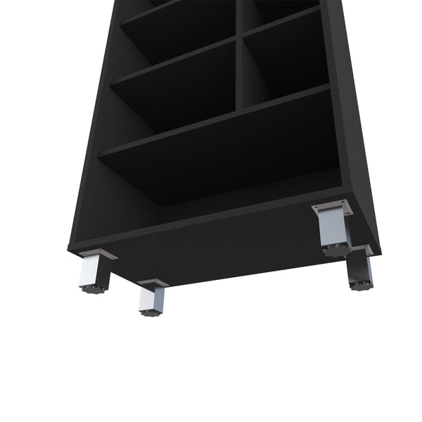 English Elm Bookcase Midway Black Engineered Wood – Versatile Multi-Shelf Office Storage, Durable Modern Design B092P245912