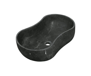 English Elm Luxury Solid Marble Vessel Sink Wavy Organic Stone Basin Matte Honed Vanity Bowl W1696P408021