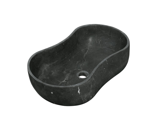 English Elm Luxury Solid Marble Vessel Sink Wavy Organic Stone Basin Matte Honed Vanity Bowl W1696P408021