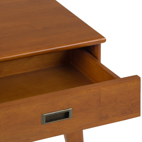 English Elm Draper Mid Century End Table In Teak Brown - Stylish Storage & Versatile Design For Any Space B136P158148