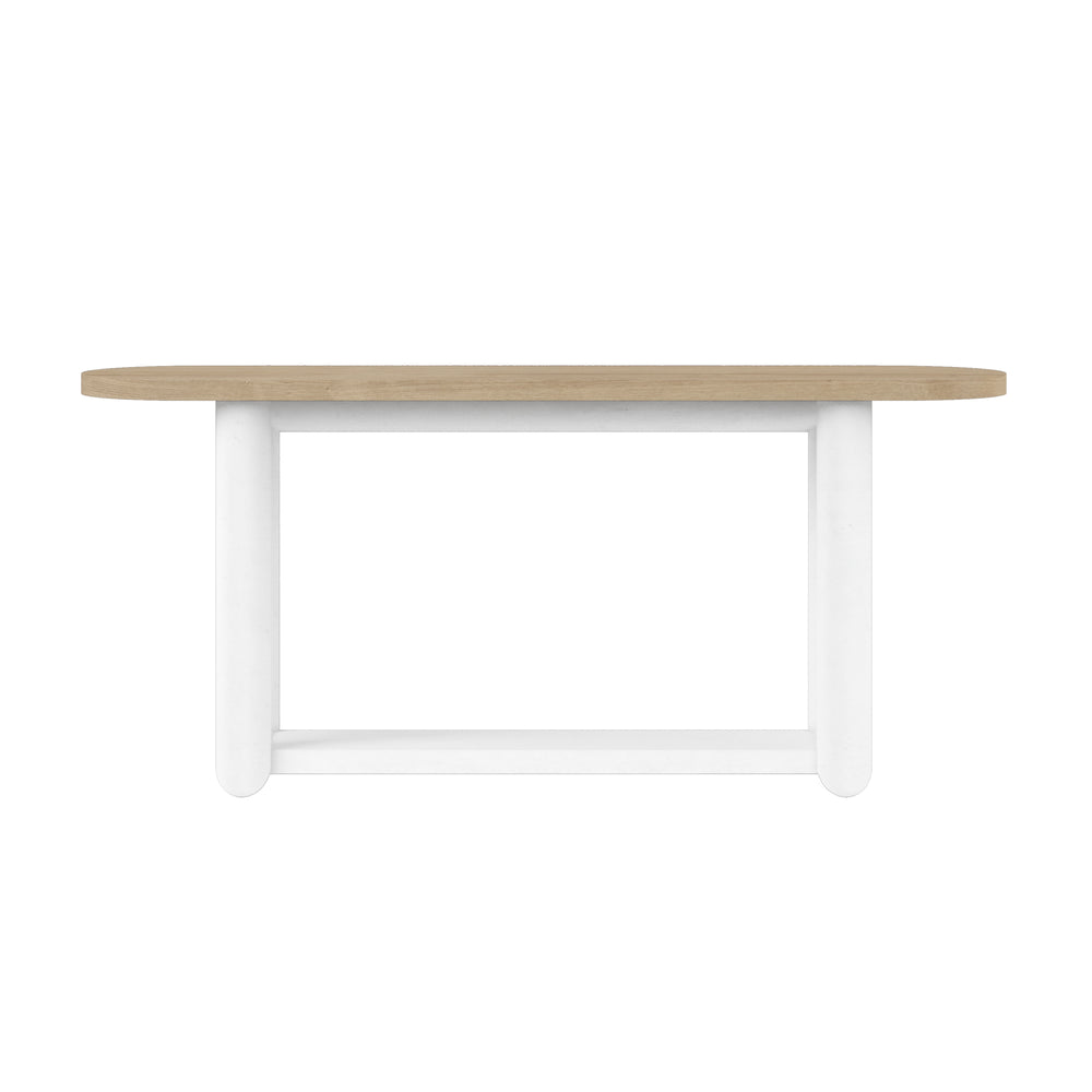 A.R.T. Furniture Garrison Console Table - Chic Washed Oak Top & Elegant Resin Base For Contemporary Living Spaces Brown, White Parawood Solids With Ash Embossing,White Oak Veneers,Resin 322314-1317