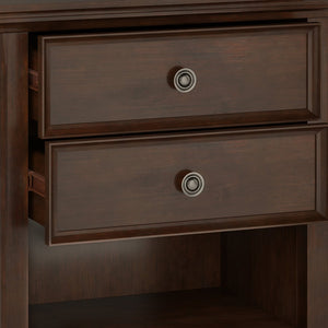 English Elm Amherst Bedside Table - Handcrafted Solid Wood In Rich Russet Brown With Spacious Storage Drawers B136P158370