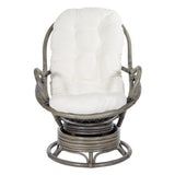 OSP Home Furnishings Tahiti Rattan Swivel Rocker White