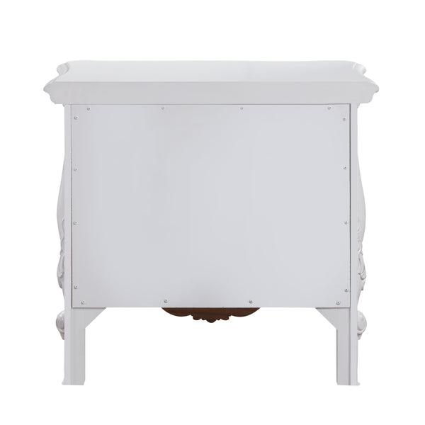 English Elm Latisha Two Drawer White Nightstand with Felt Lined Storage for Modern Bedrooms B2756P493478