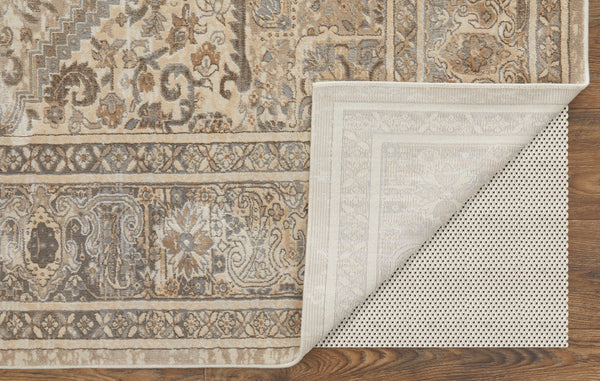 Feizy Rugs Celene Vintage-inspired Floral Medallion Rug – Luxurious Machine-made Design For Timeless Elegance Tan,Brown,Ivory Viscose,Polyester Cel39kxfbgegryp00