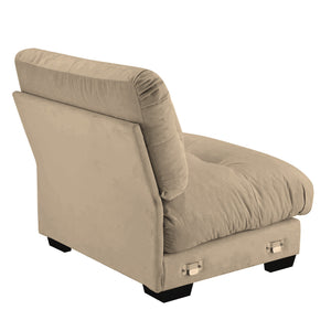 English Elm Milano Velvet Armless Sofa Plush Cloud Cushions Modular Living Room Lounge Seating Tan W714P293244