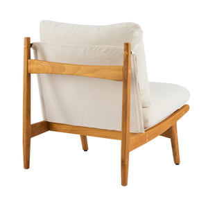 English Elm Vista Mid-century Accent Chairs Solid Wood Frame Beige Upholstery Living Room Set N767P366304B