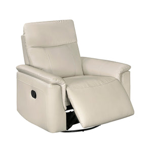 English Elm Luxury Premium Leather Recliner with 360° Swivel, Gentle Glide, High-Density Foam & Pocket Coils taupe 36 L x 30.5 W x 26 H B011P395827