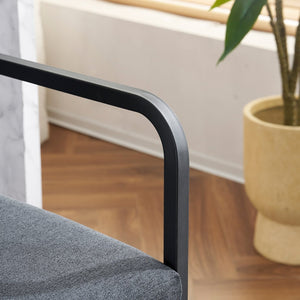 English Elm Set Of 2 Stylish Dark Gray Upholstered Counter Height Bar Stools With Armrests For Modern Dining W1901P225274-GIGA