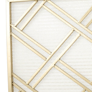 English Elm Christopher Knight Home® - FIRE Iron Fireplace Screen with Durable Mesh Guard and Stable Frame for Safety and Classic Hearth Appeal Gold 61129.00GLD