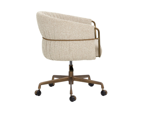 Sunpan OLMA Office Chair - Comfort and Style with Two-Tone Upholstery in Meg Taupe & Santa Cruz Oatmeal 112388
