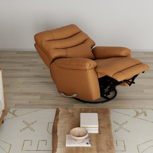 English Elm Global Home Swivel Glider Recliner In Oslo Antelope - Luxurious Leather, Smooth Motion & Comfort B339P333948