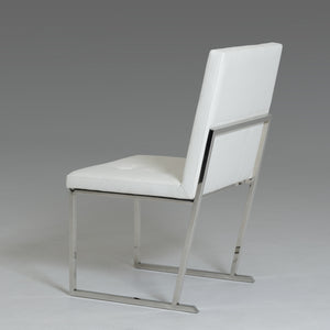 Vig Furniture Click - Set Of 2 Modern White Leatherette Dining Chairs With Stylish Stainless Steel Legs & Comfort White  Vgvcb808-wht