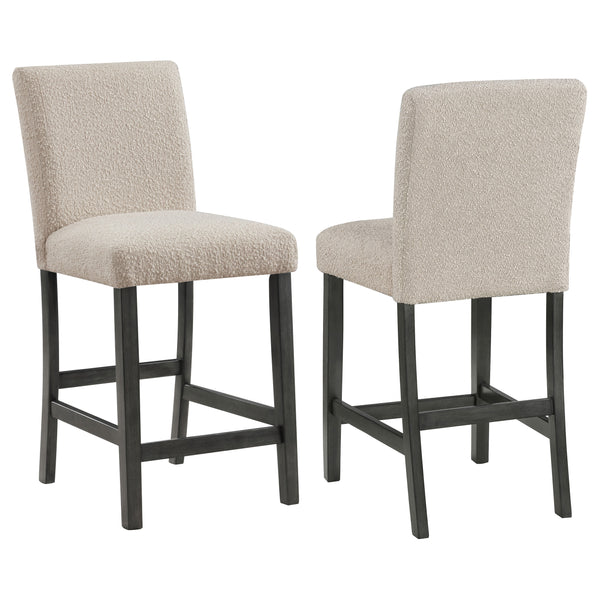 English Elm Murtry Boucle Upholstered Counter Chair Set of 2 – Plush Foam Seats, Textured Fabric, Charcoal Legs, Modern Comfort Beige B062P299876