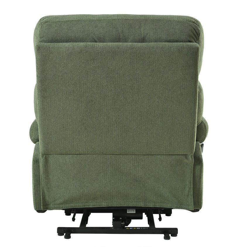English Elm Oversized Power Lift Recliner Chair with Remote Control, Spacious Fabric Seat and Side Pocket for Comfort and Support Dark Green W1028P261277