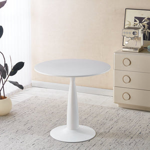 English Elm 1+4,5pieces Mid-century Dining Set White Mdf Top Tapered Metal Legs Seats Six W3766S00008