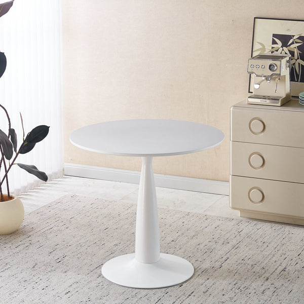 English Elm 1+4,5pieces Mid-century Dining Set White Mdf Top Tapered Metal Legs Seats Six W3766S00008