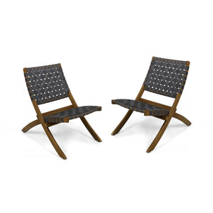 English Elm Christopher Knight Home® - HUNTSVILLE Acacia Foldable Chair Set of 2 — Water‑Resistant Woven Accents, Portable, No Assembly Needed 63739.00GRY