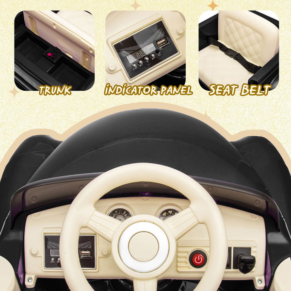 English Elm 12v Chevrolet 3100 Licensed Vintage Pickup Ride on Truck with Led Lights and Parent Remote Black W1578P214177