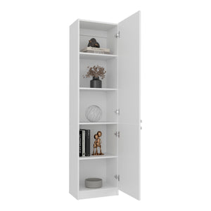 English Elm Home Vertical Freestanding Bookcase with Open Shelving and Enclosed Lower Cabinet B200P465729