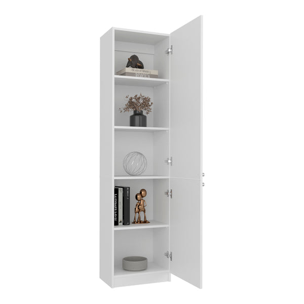 English Elm Home Vertical Freestanding Bookcase with Open Shelving and Enclosed Lower Cabinet B200P465729