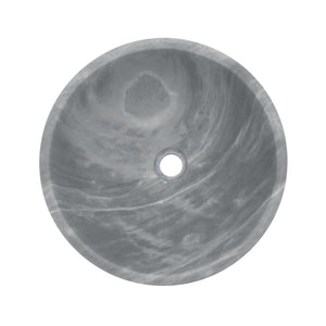 English Elm Carrara Gray Marble Vessel Sink – Semi-Polished Natural Stone Elegance For Luxurious Bathrooms W1696P333278