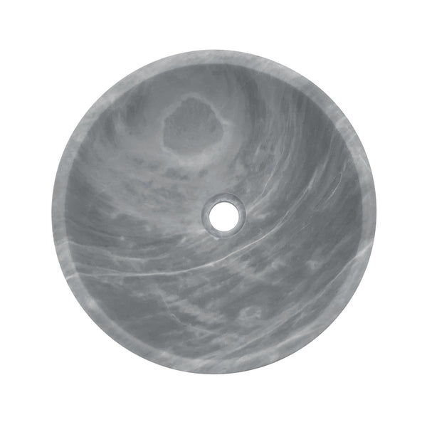 English Elm Carrara Gray Marble Vessel Sink – Semi-Polished Natural Stone Elegance For Luxurious Bathrooms W1696P333278