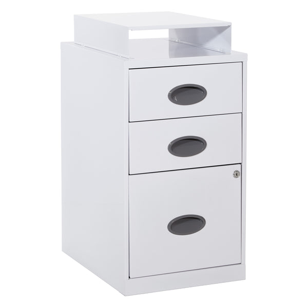 OSP Home Furnishings Metal File Cabinet White